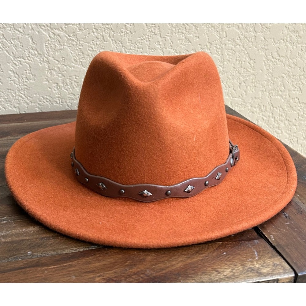 Kooringal‎ Australian Wool Felt Fedora 56cm Studded Leather Band Western Style